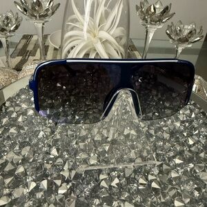 Guess Oversized Shield Sunglasses Blue Sport Visor Designer Unisex Trend